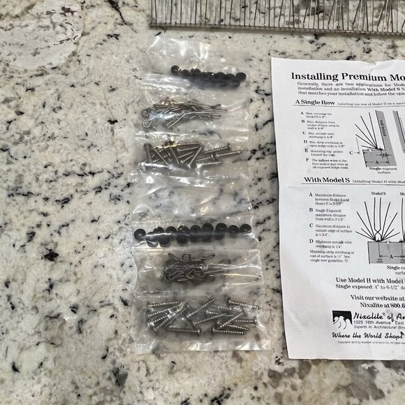 Nixalite Model H Bird Spiked 10 X 2 Feet Wildlife Deterrent Kit Stainless Steel - Picture 8 of 16